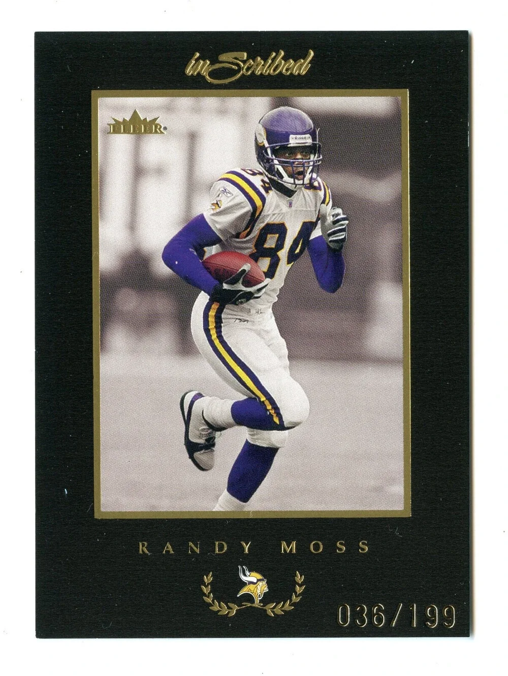 2004 Fleer inScribed - Randy Moss #18 Black Border Gold /199
